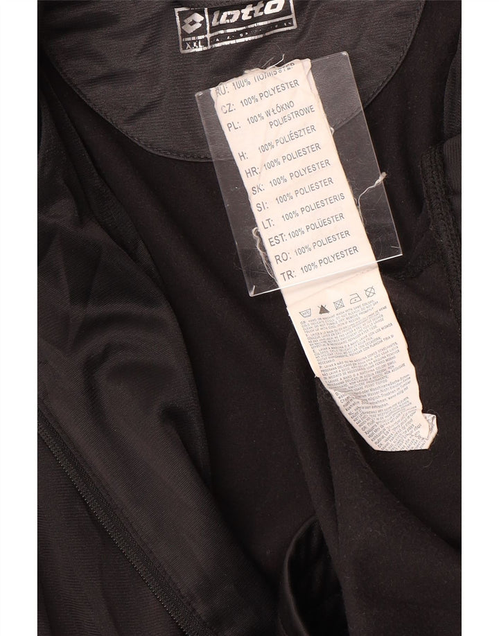 LOTTO Mens Tracksuit Top Jacket 2XL Black Colourblock Polyester