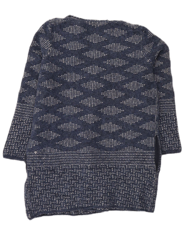 Marks & Spencer Womens Longline Cardigan Sweater UK 14 Medium Blue