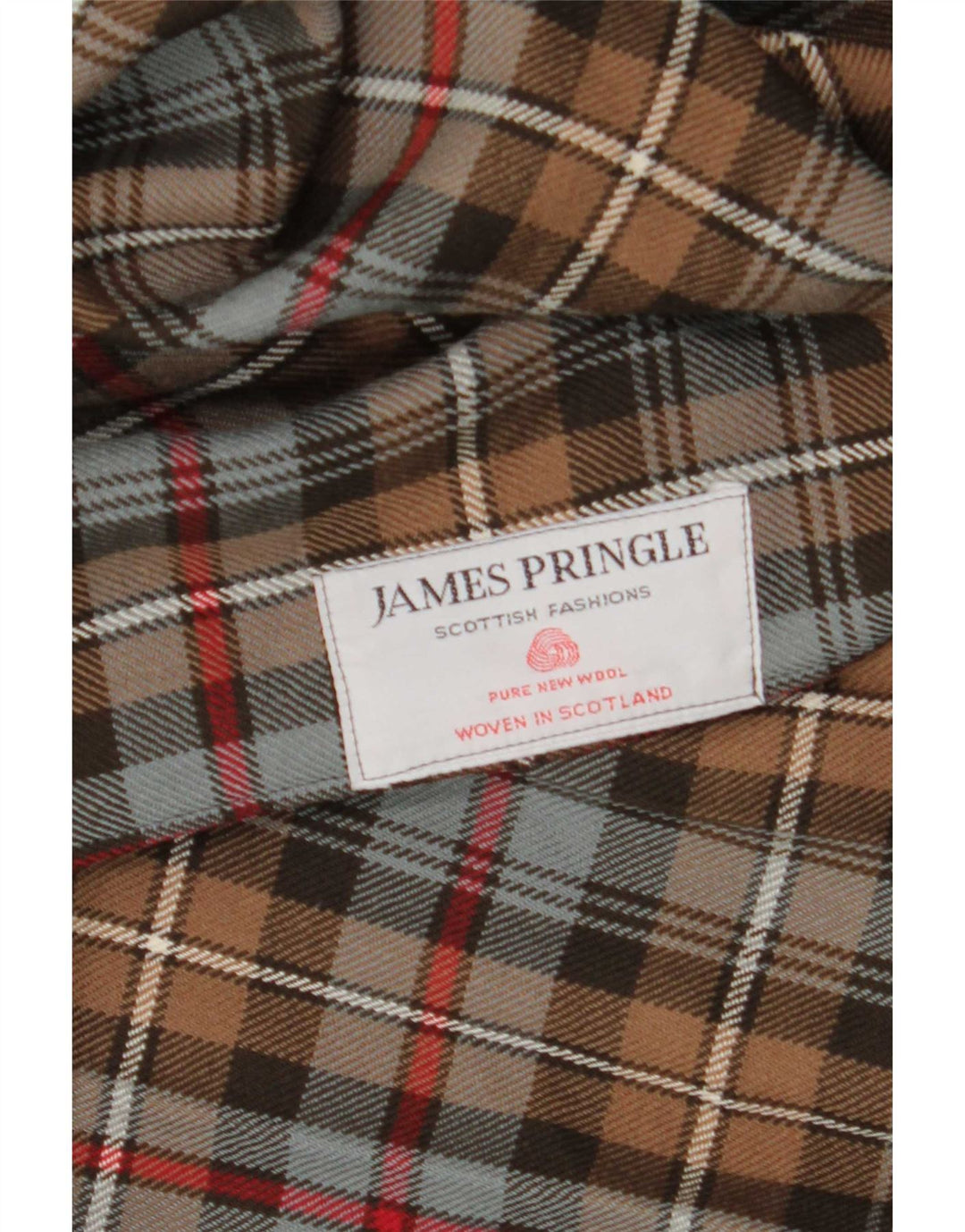 James Pringle Womens Kilted Wrap Skirt W30 Medium Brown Check New Wool