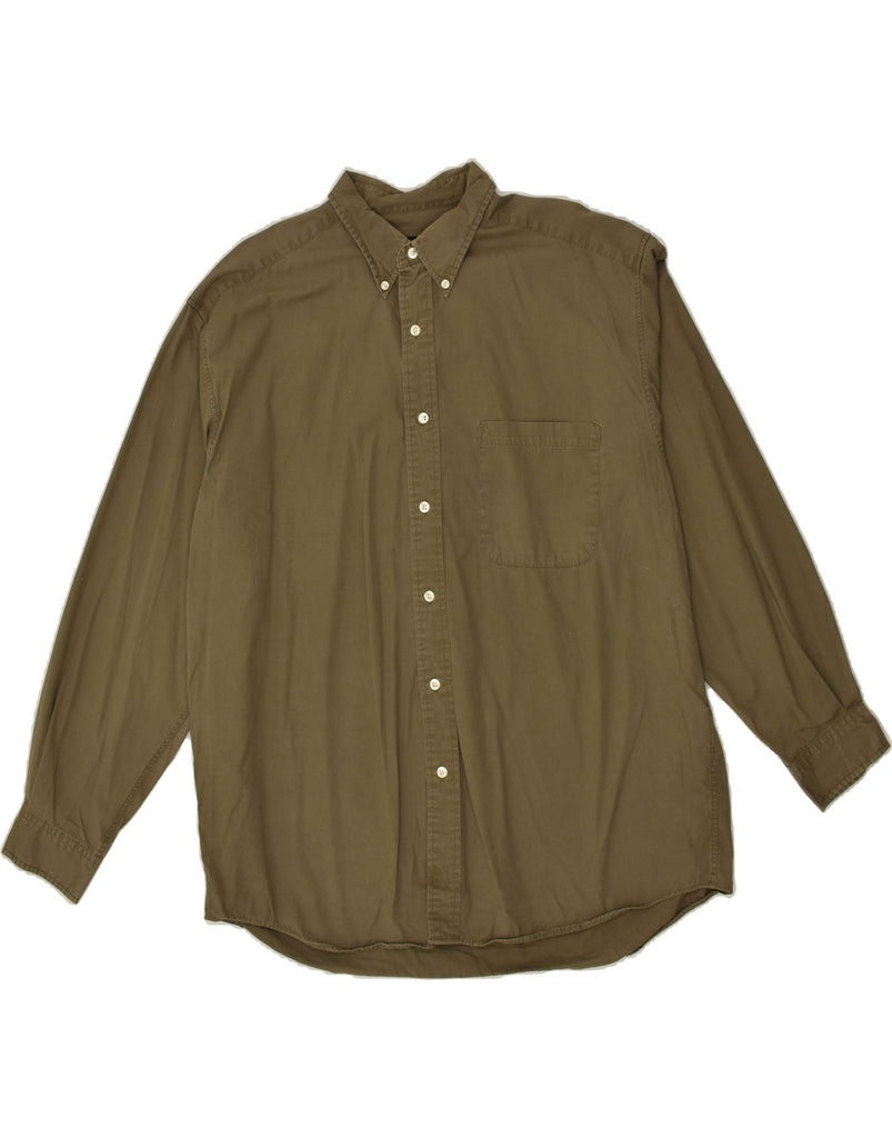 EDDIE BAUER Mens Shirt Large Khaki Cotton | Vintage Eddie Bauer | Thrift | Second-Hand Eddie Bauer | Used Clothing | Messina Hembry 