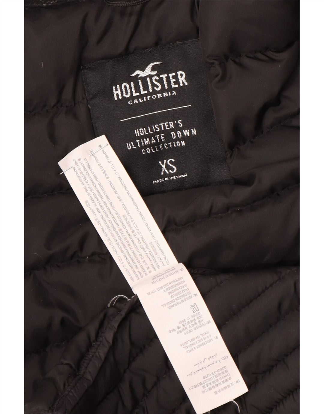 Hollister Womens Padded Jacket UK 6 XS Black Nylon