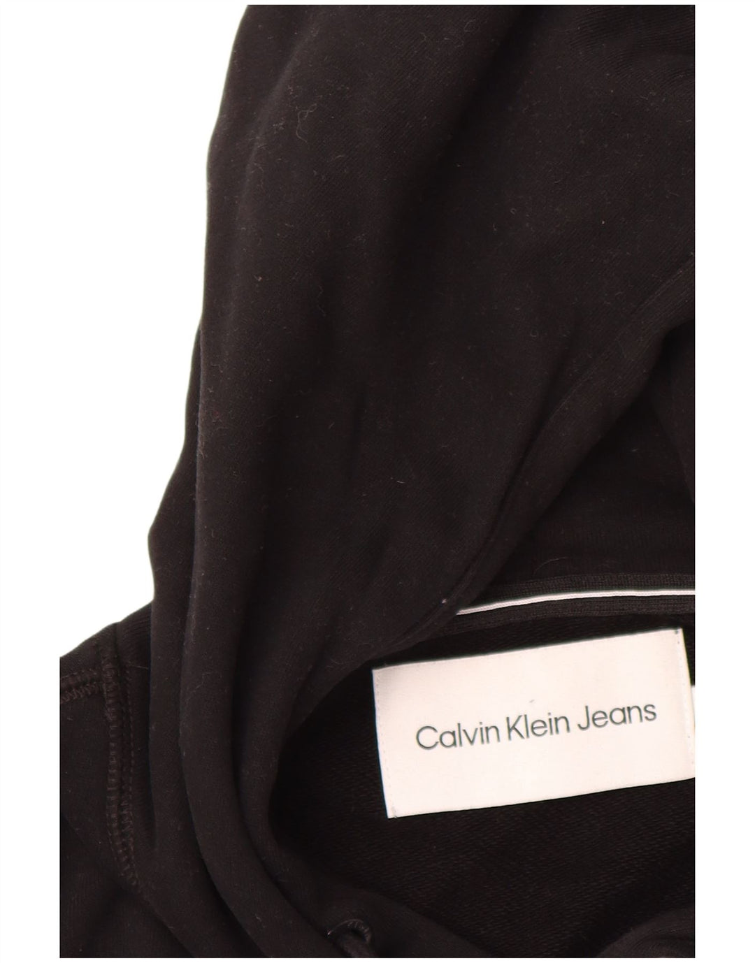 CALVIN KLEIN JEANS Mens Graphic Hoodie Jumper Medium Black Cotton