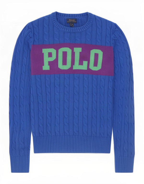 Polo Ralph Lauren Boys Boat Neck Jumper Sweater 15-16 Years XL Blue