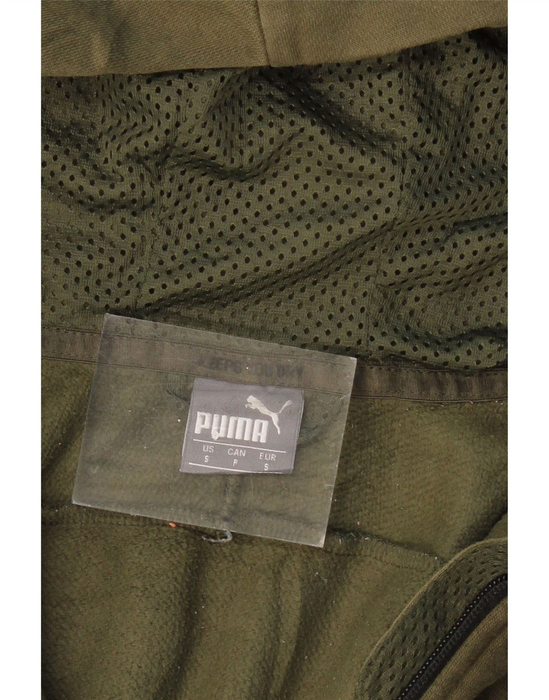 PUMA Mens Zip Hoodie Sweater Small Khaki Camouflage
