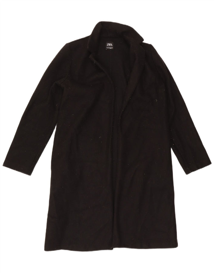 Zara Womens Open Overcoat UK 14 Medium Black