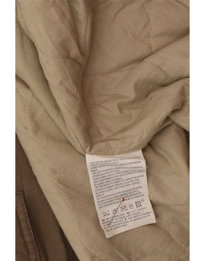 Levi's Mens Hooded Parka Jacket UK 40 Large Beige Cotton