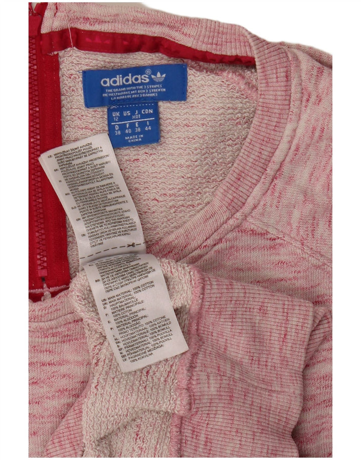 Adidas Womens Sweatshirt Jumper UK 12 Medium Pink Flecked Cotton