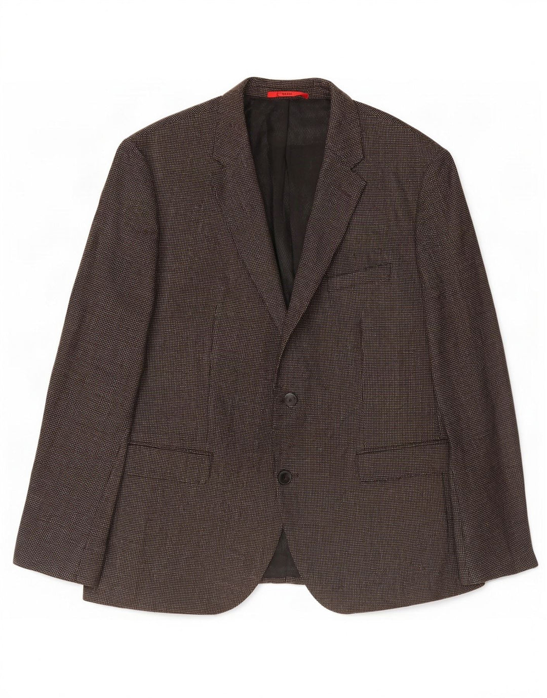 Hugo Boss Mens 2 Button Blazer Jacket US 44 2XL Brown Spotted Wool