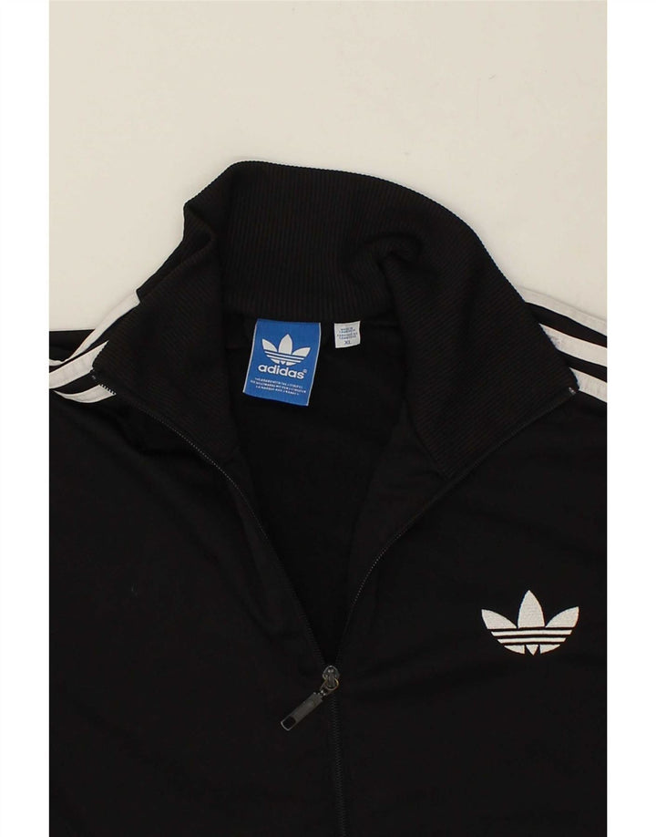 ADIDAS Mens Graphic Tracksuit Top Jacket XL Black Polyester