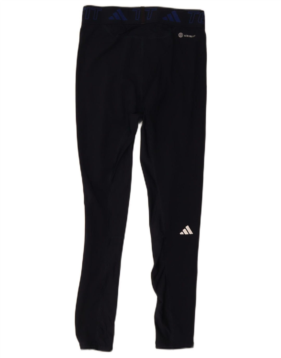 Adidas Womens Aeroready Leggings UK 12 Medium Navy Blue Polyester