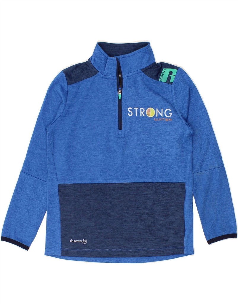 RUSSELL ATHLETIC Boys Graphic Sweatshirt Jumper 7-8 Years Medium  Blue Vintage Russell Athletic and Second-Hand Russell Athletic from Messina Hembry 