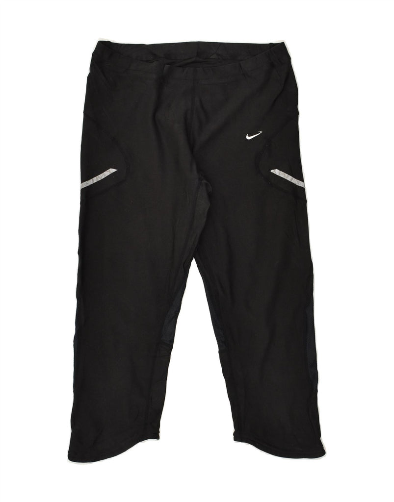 NIKE Womens Fit Dry Capri Tracksuit Trousers UK 10/12 Medium Black | Vintage Nike | Thrift | Second-Hand Nike | Used Clothing | Messina Hembry 