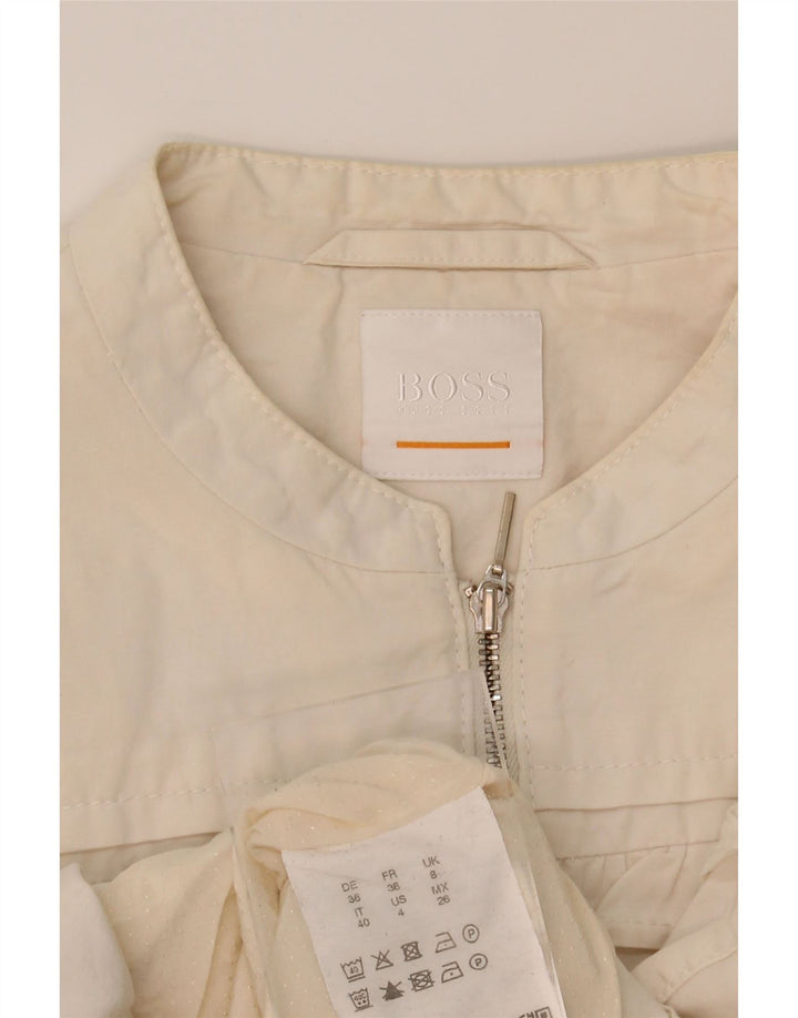 HUGO BOSS Womens Bomber Jacket UK 8 Small Off White Cotton Vintage Hugo Boss and Second-Hand Hugo Boss from Messina Hembry 