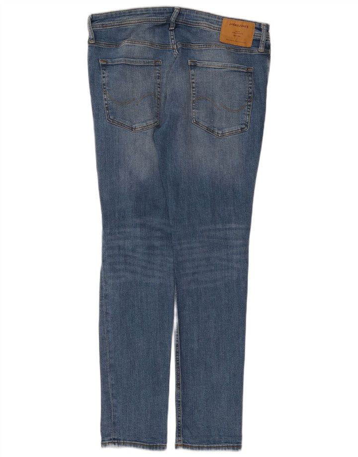 Jack & Jones Mens Distressed Slim Jeans W36 L32 Blue Cotton