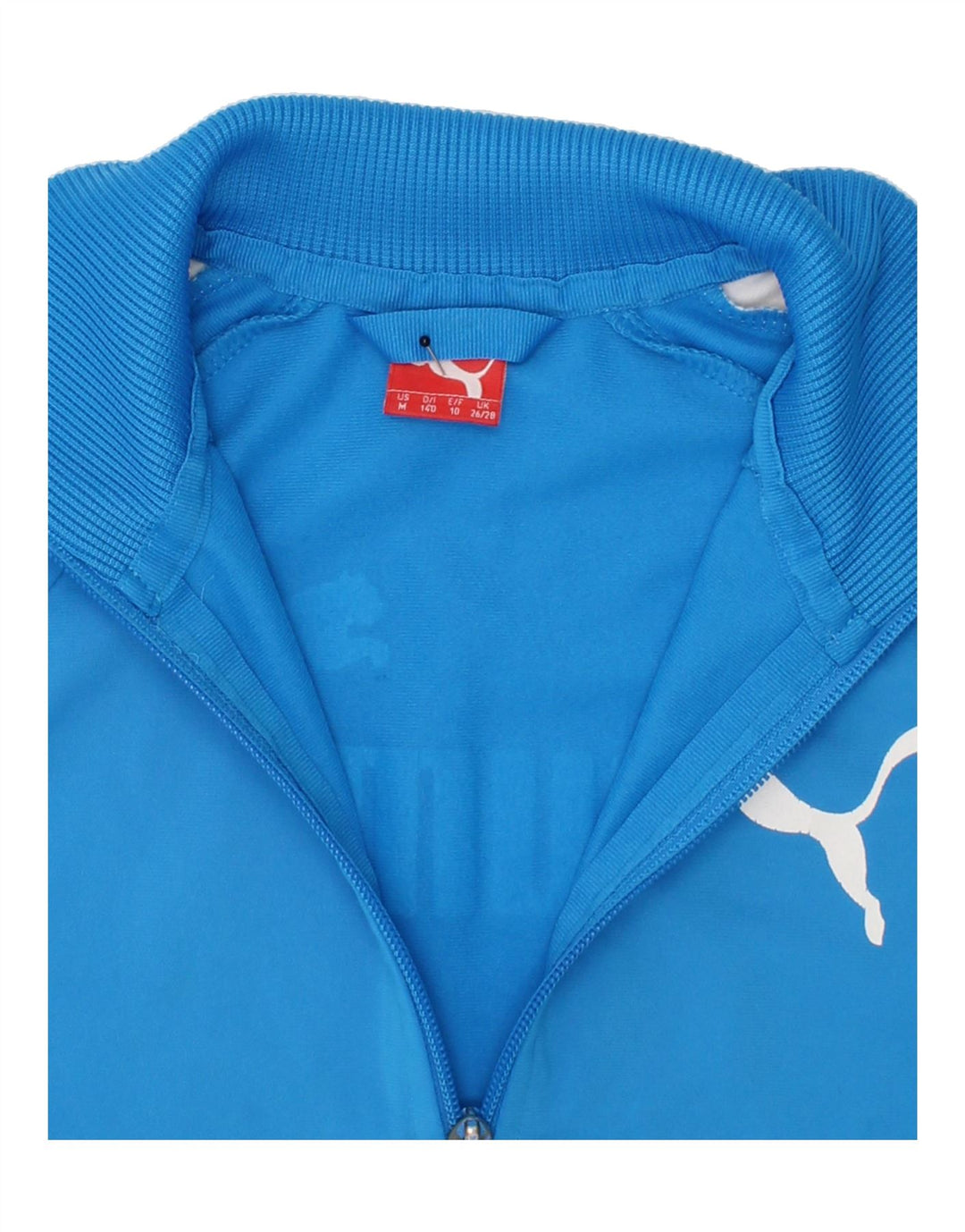 PUMA Boys Graphic Tracksuit Top Jacket 9-10 Years  Blue Colourblock Vintage Puma and Second-Hand Puma from Messina Hembry 