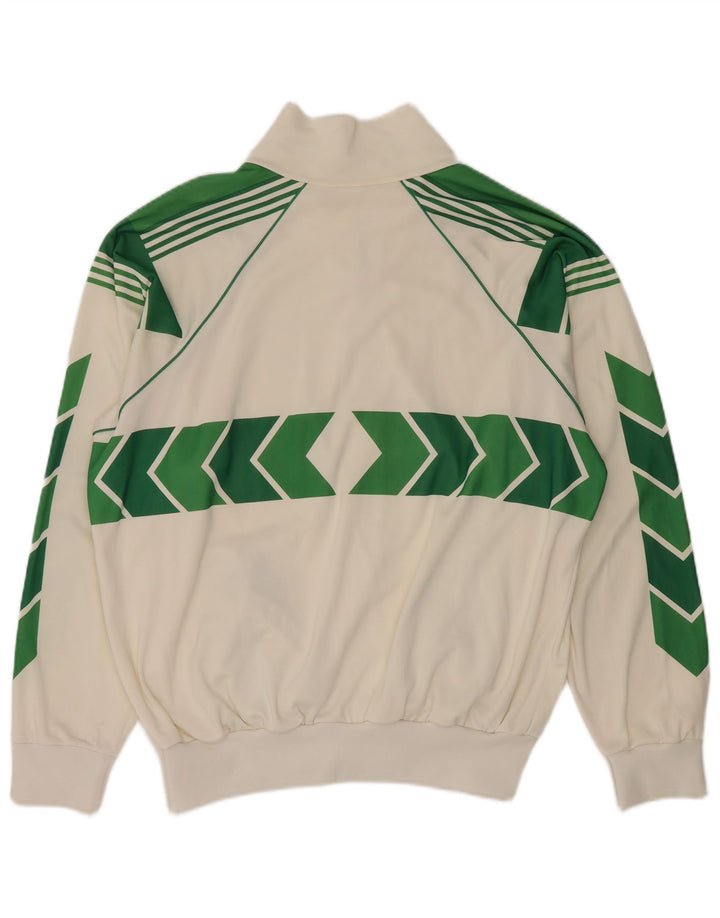 Vintage Mens Tracksuit Top Jacket 2XL White Colourblock Nylon