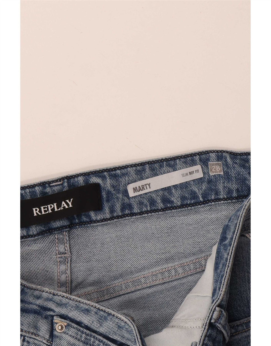 Replay Womens Marty Boy Fit Slim Jeans W28 L29 Blue