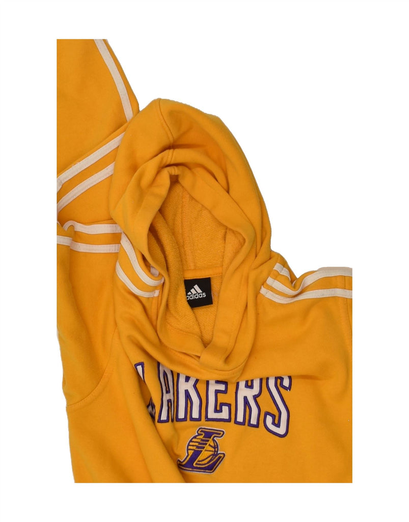 ADIDAS Mens Lakers Graphic Hoodie Jumper Medium Yellow | Vintage Adidas | Thrift | Second-Hand Adidas | Used Clothing | Messina Hembry 