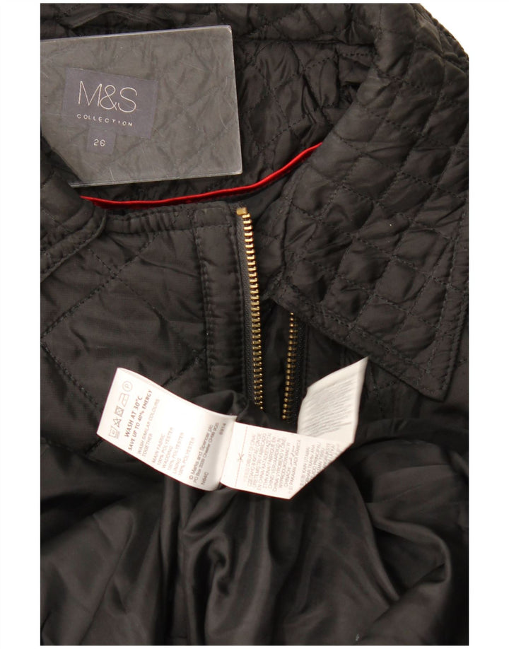 Marks & Spencer Womens Quilted Jacket UK 26 XL Black Polyester