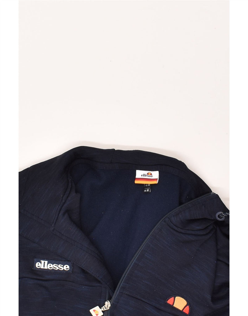 ELLESSE Mens Graphic Zip Hoodie Sweater Medium Navy Blue Cotton | Vintage Ellesse | Thrift | Second-Hand Ellesse | Used Clothing | Messina Hembry 