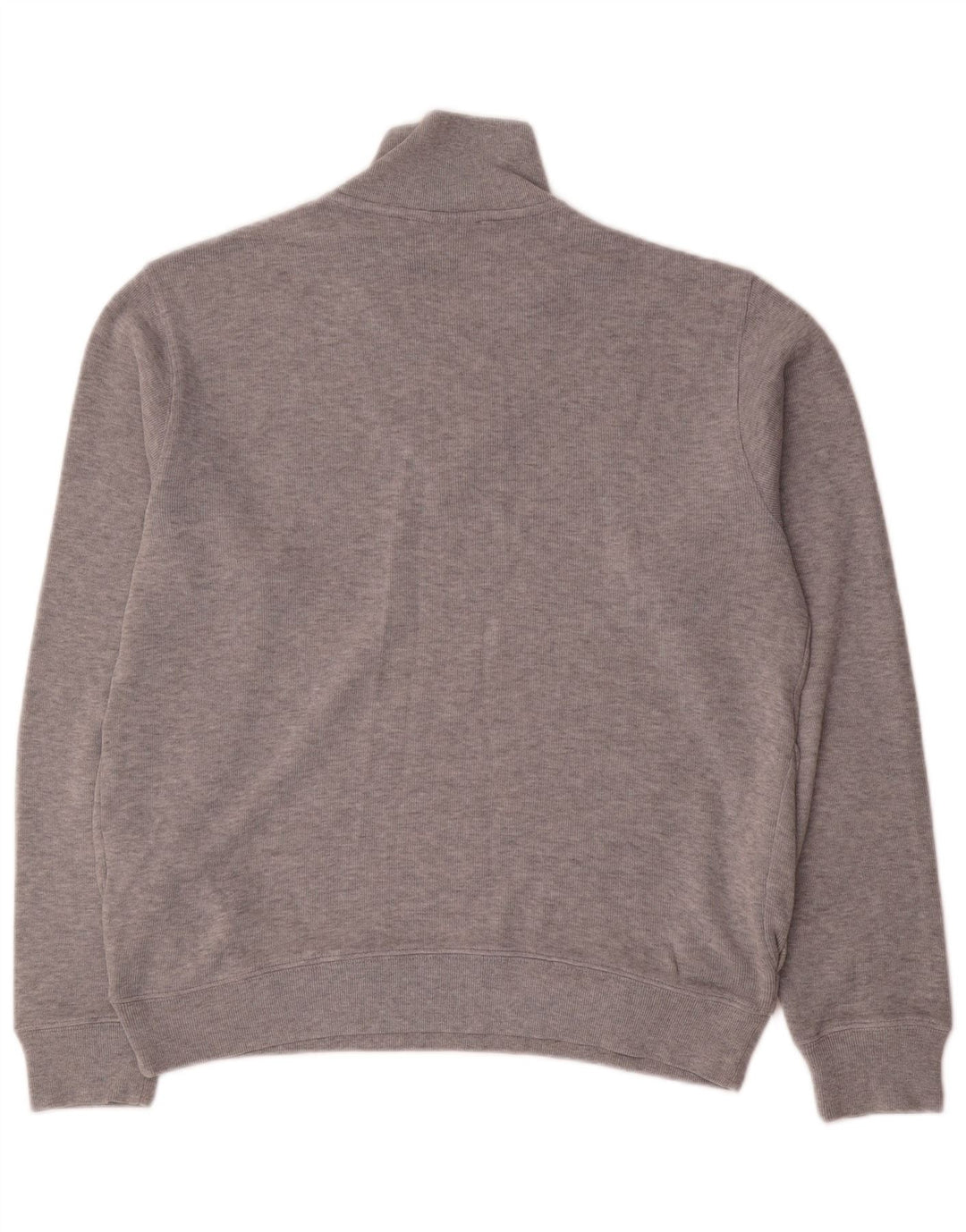 Lacoste Mens Zip Neck Sweatshirt Jumper Size 4 Medium Grey Flecked Cotton