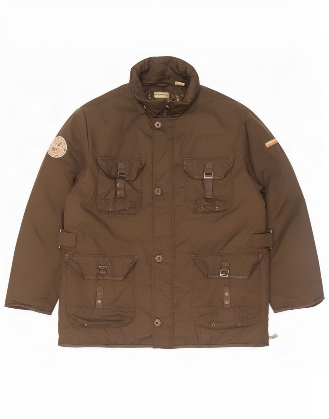 Nangaparbat Mens Padded Utility Jacket UK 42/44 XL Brown Polyamide