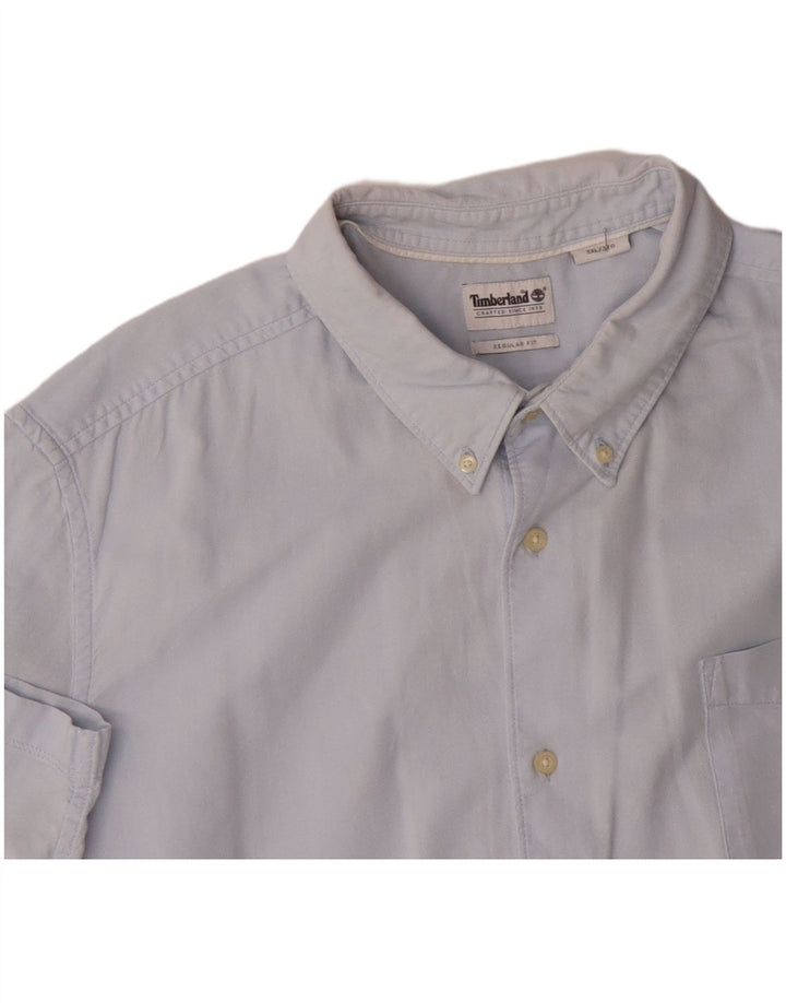 TIMBERLAND Mens Regular Fit Short Sleeve Shirt 3XL Blue Cotton