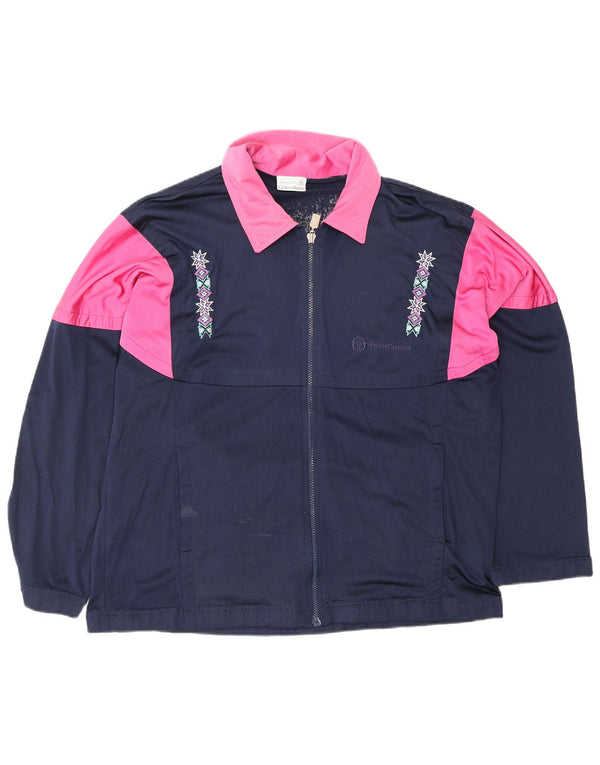 SERGIO TACCHINI Mens Graphic Tracksuit Top Jacket Small Navy Blue