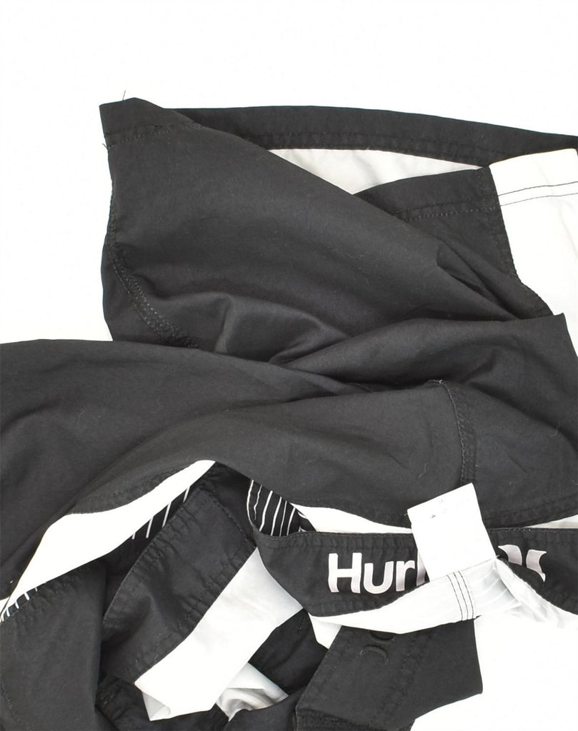 HURLEY Mens Graphic Swimming Shorts W36 Large Black Polyester | Vintage Hurley | Thrift | Second-Hand Hurley | Used Clothing | Messina Hembry 