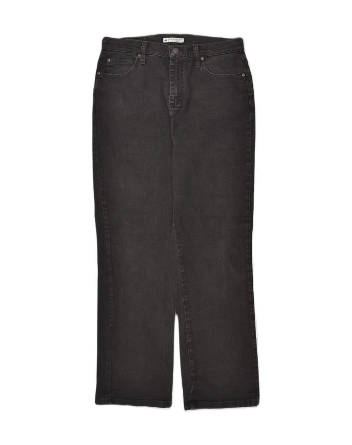 LEE Womens Relaxed Fit Straight Jeans US 10 Large W34 L30 Black Cotton | Vintage Lee | Thrift | Second-Hand Lee | Used Clothing | Messina Hembry 