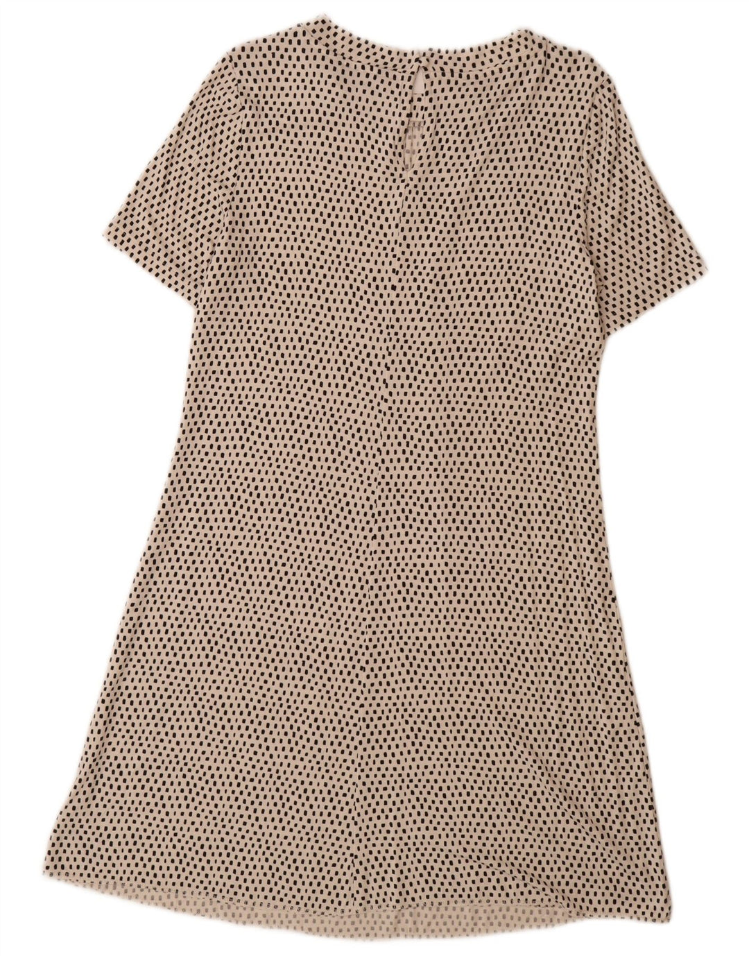 Marks & Spencer Womens A-Line Dress UK 10 Small Off White Spotted Viscose