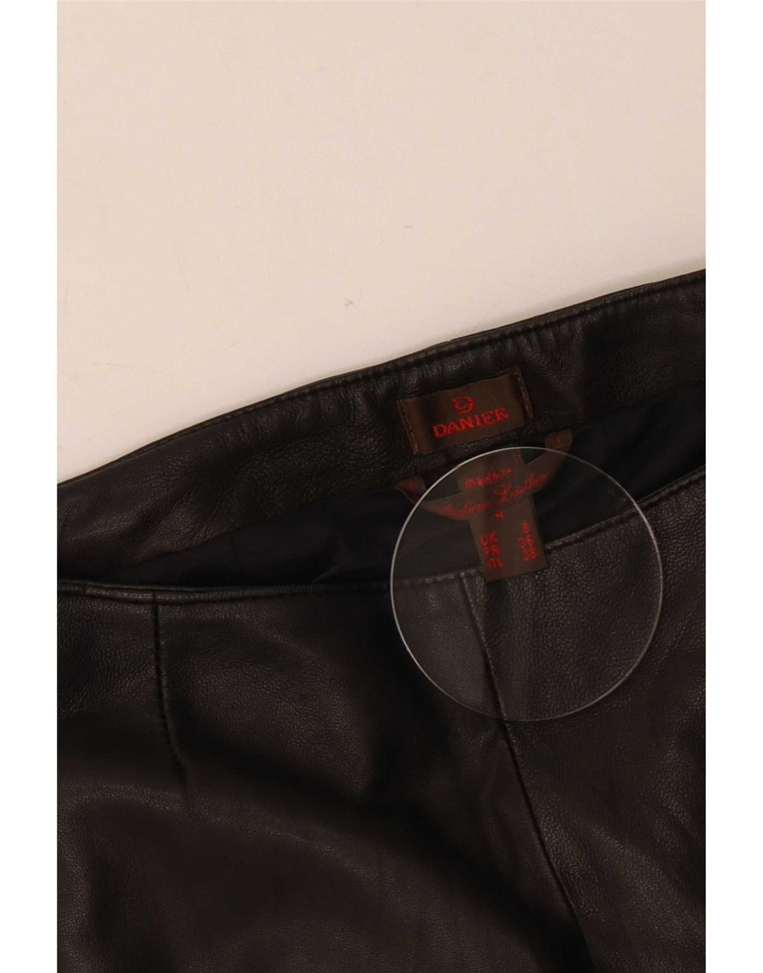 Danier Womens Flare Leather Trousers Size 8 W24 L31 Black