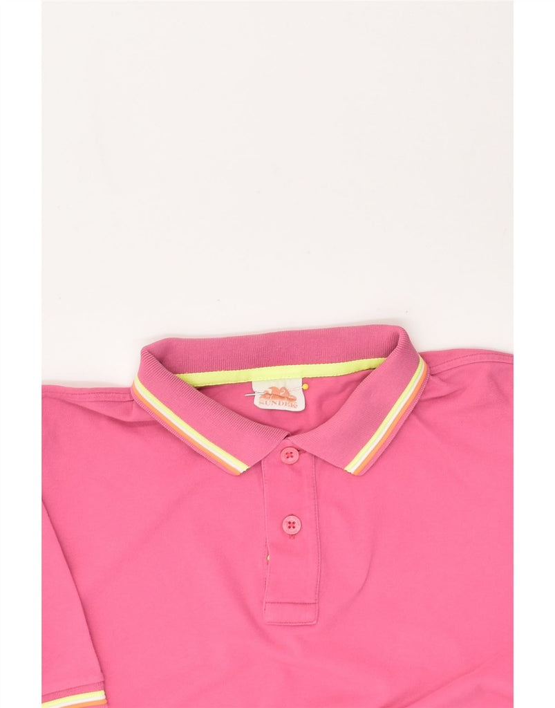 SUNDEK Mens Polo Shirt Small Pink Cotton | Vintage Sundek | Thrift | Second-Hand Sundek | Used Clothing | Messina Hembry 