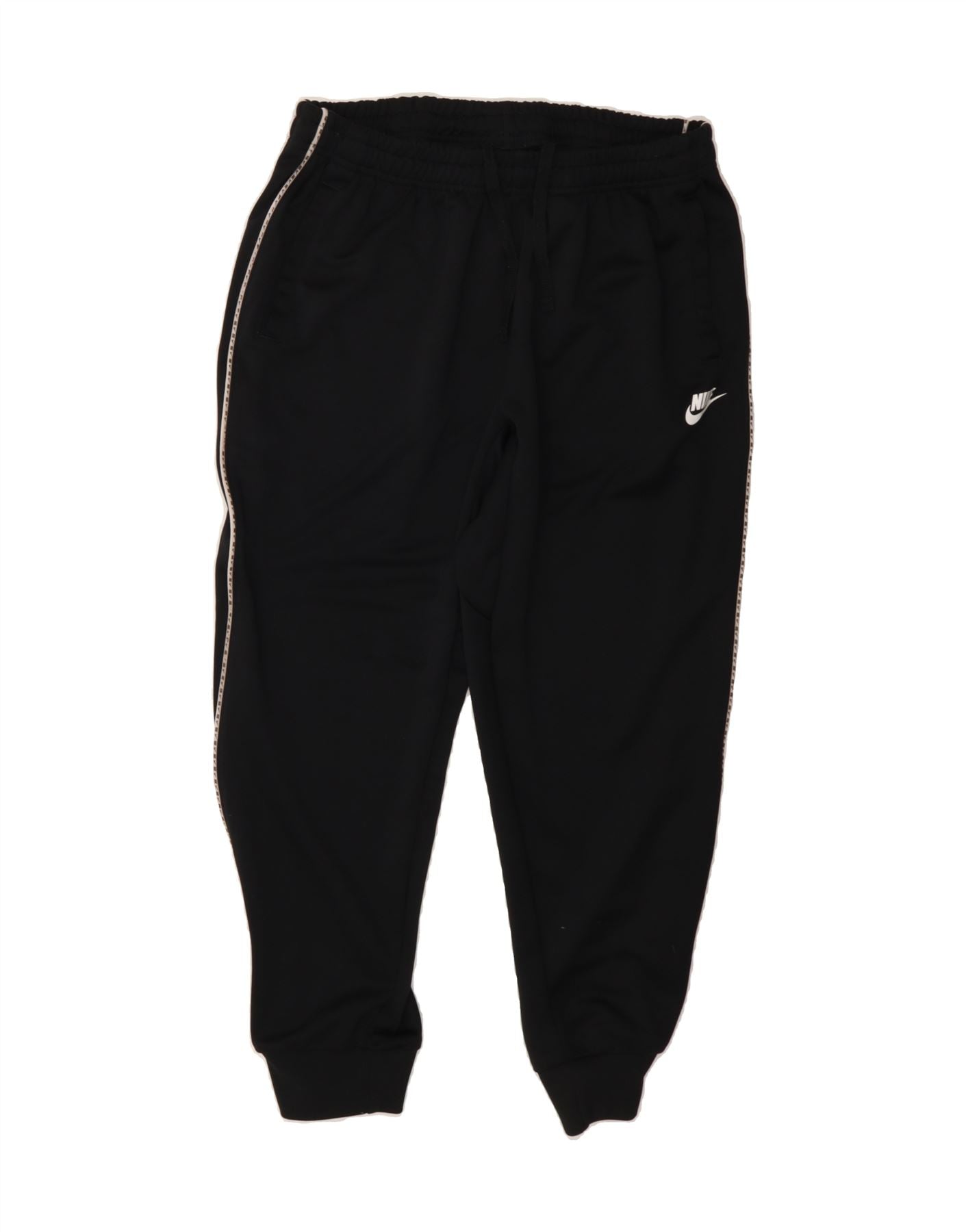 NIKE Womens Tracksuit Trousers Joggers UK 14 Large Black Polyester Vintage Second Hand Clothing Online Messina Hembry