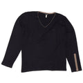 Armani Jeans Mens V-Neck Jumper Sweater Medium Navy Blue Colourblock Wool