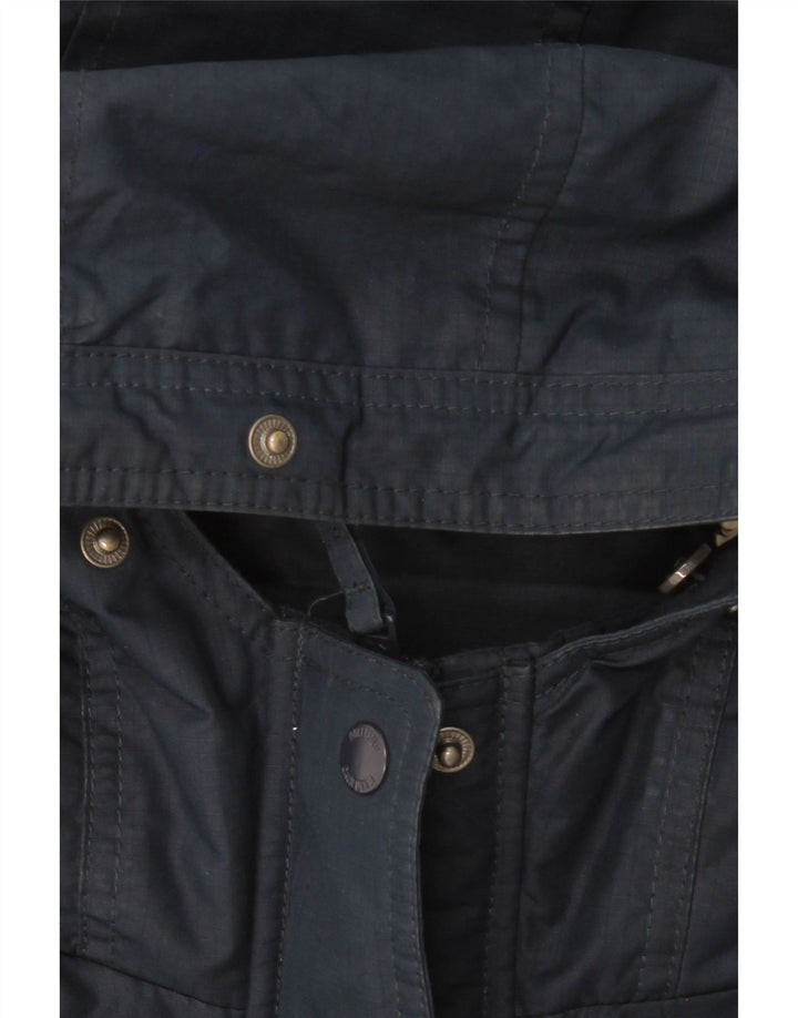 HOLLISTER Womens Hooded Parka Jacket UK 16 Large Navy Blue Polyester Vintage Hollister and Second-Hand Hollister from Messina Hembry 