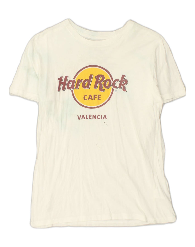 HARD ROCK CAFE Mens Valencia Graphic T-Shirt Top Small Off White Cotton | Vintage Hard Rock Cafe | Thrift | Second-Hand Hard Rock Cafe | Used Clothing | Messina Hembry 