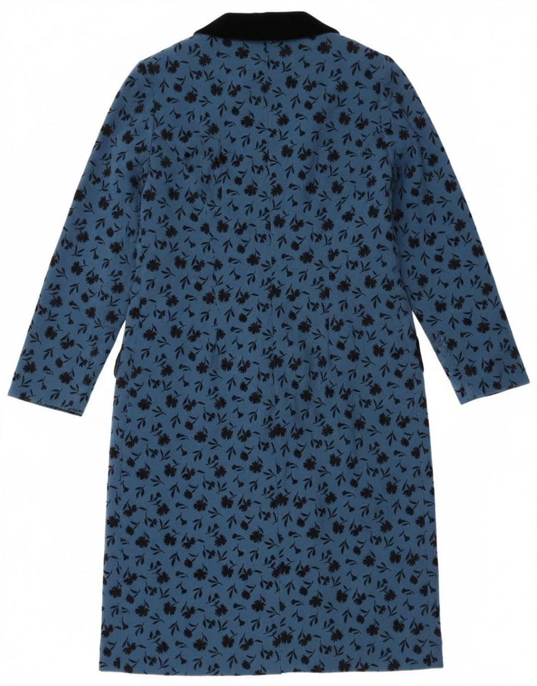 Vintage Womens Long Sleeve Shift Dress UK 14 Medium Blue Floral