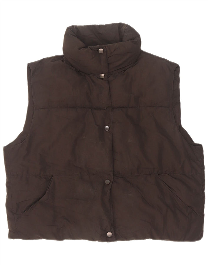 Zara Womens Oversized Padded Gilet UK 14 Medium Black Polyester