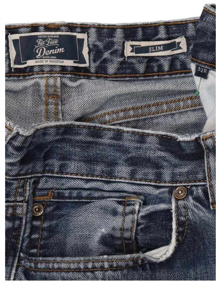 Fat Face Mens Slim Jeans W32 L32 Blue Cotton