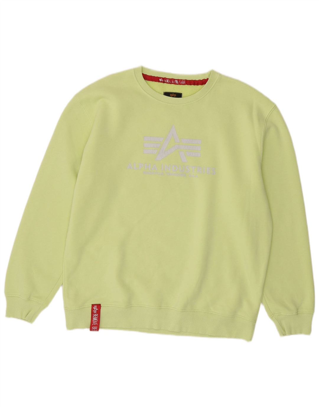 Alpha Industries Mens Graphic Sweatshirt Jumper XL Green
