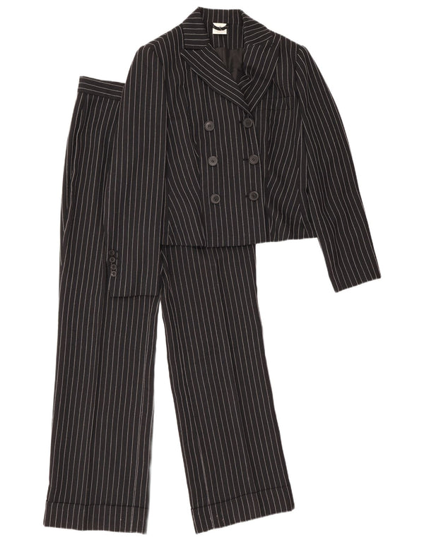 Vintage Womens 2 Piece Suit UK 12 Medium W28 L30 Black Striped