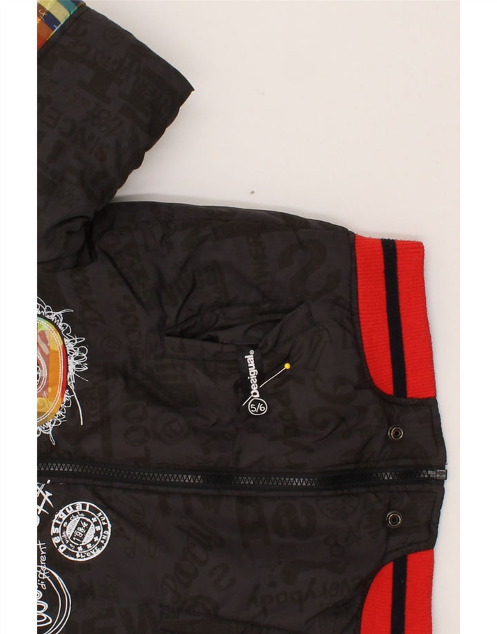 DESIGUAL Boys Graphic Reversible Jacket 5-6 Years Red Check Polyester Vintage Desigual and Second-Hand Desigual from Messina Hembry 