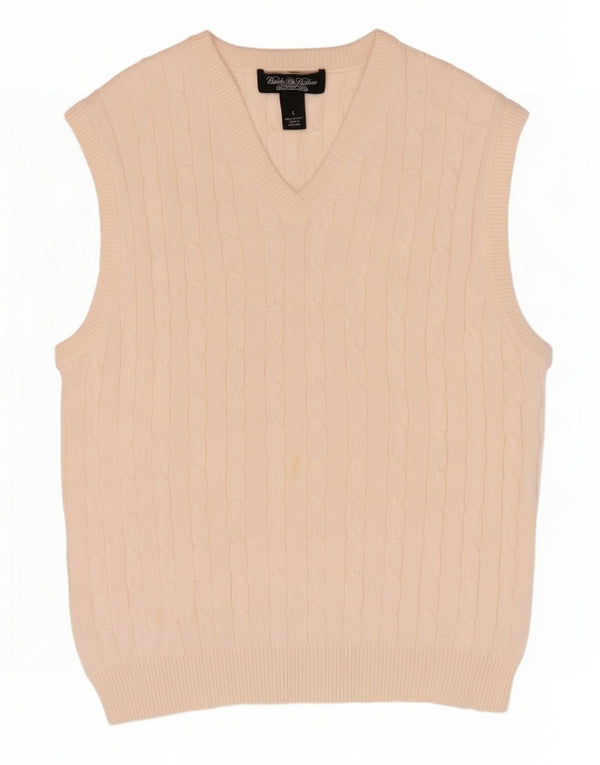 Brooks Brothers Mens Vest Tank Top Small Off White Cotton