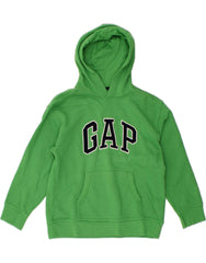 GAP Boys Graphic Hoodie Jumper 9-10 Years Large Green Cotton