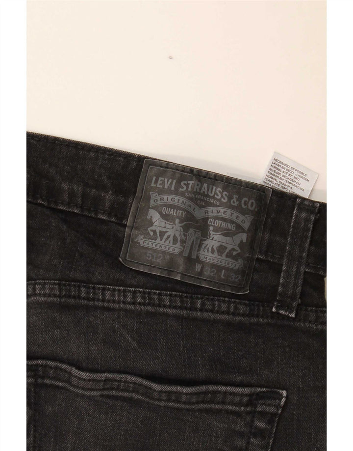 Levi's Mens 512 Slim Tapered Jeans W32 L32 Black Cotton