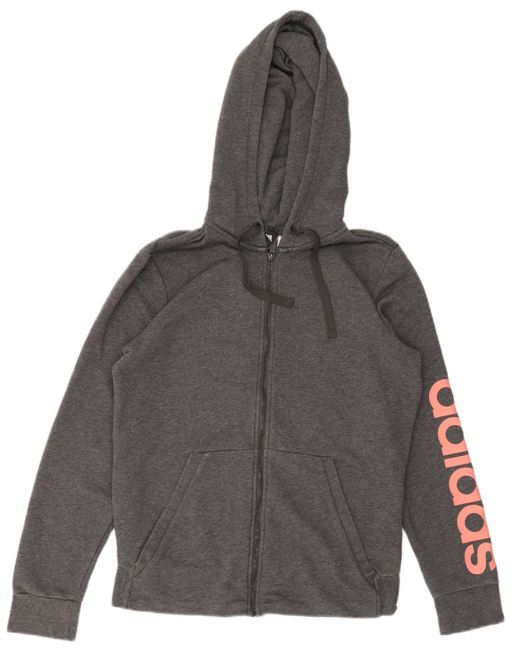 Adidas Mens Graphic Zip Hoodie Sweater Small Grey