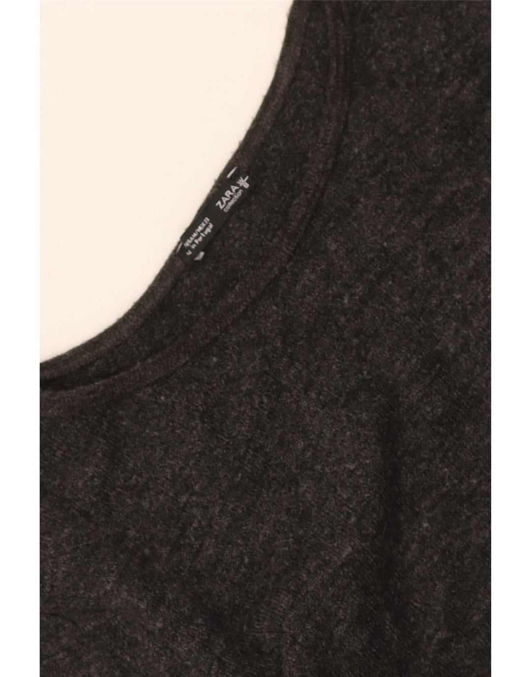 Zara Womens Crop Top Long Sleeve UK 12 Medium Grey