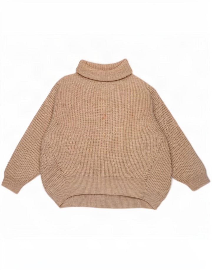 Marks & Spencer Womens Oversized Roll Neck Jumper Sweater UK 16 Large Beige