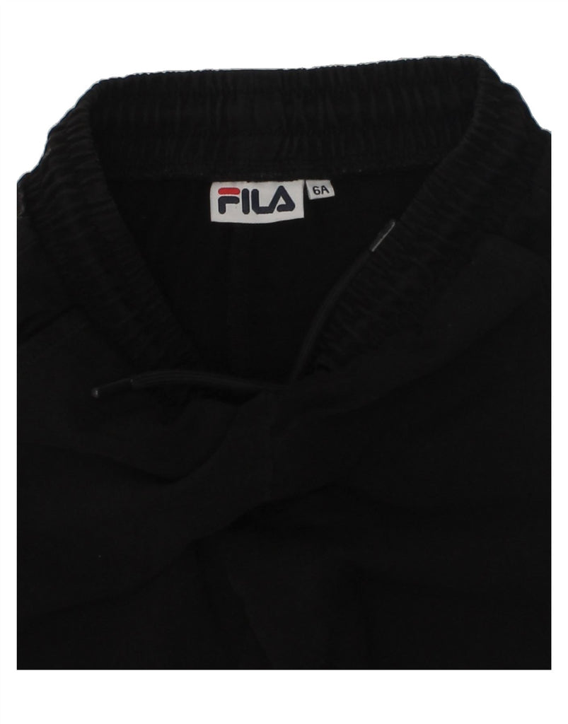 FILA Boys Graphic Tracksuit Trousers Joggers 5-6 Years Black Cotton | Vintage Fila | Thrift | Second-Hand Fila | Used Clothing | Messina Hembry 